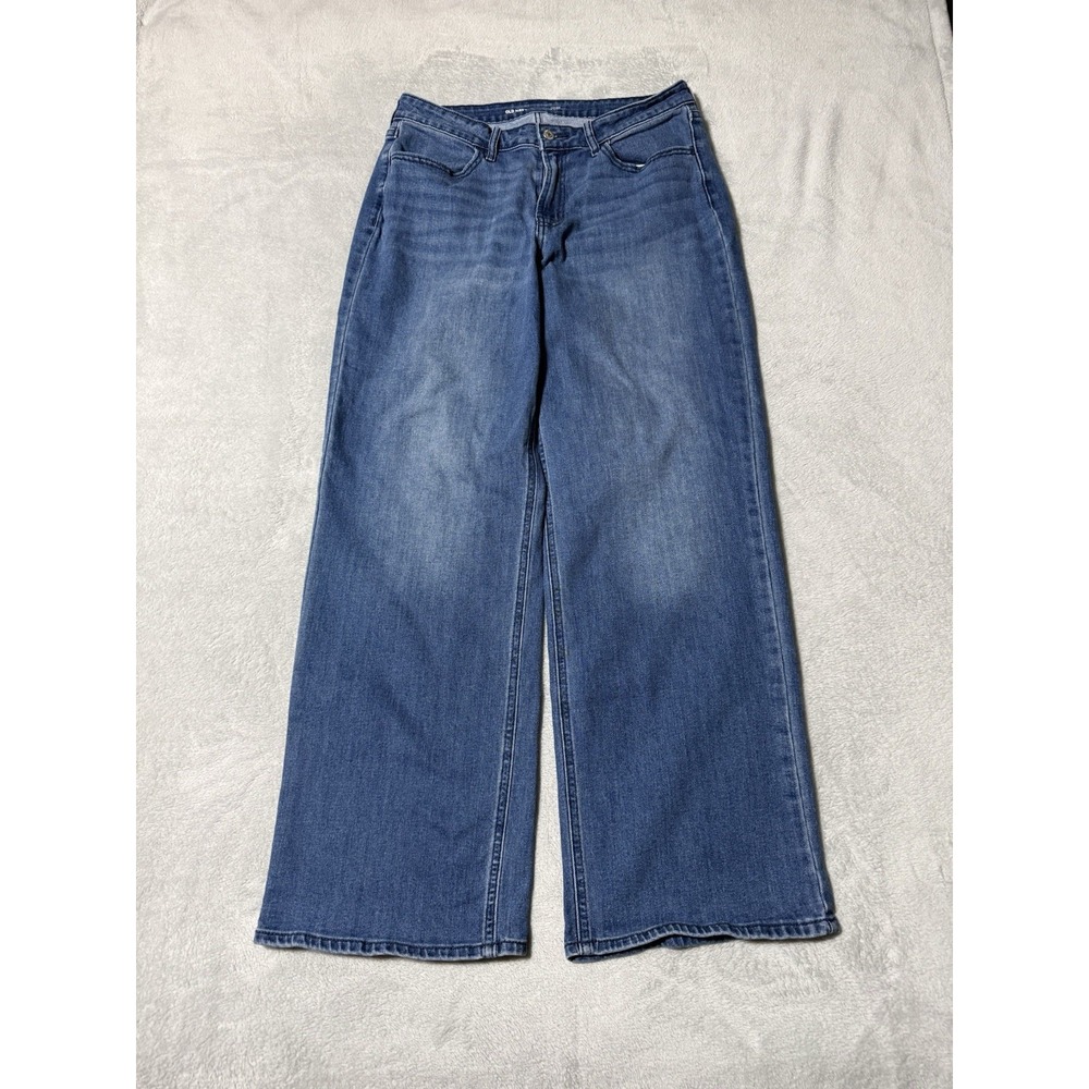 Old Navy Jeans Womens 14 Blue High Rise Wow Wide Leg Medium Wash 30x30